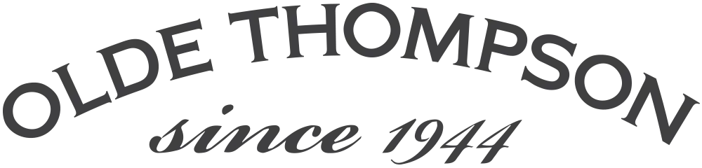 Text logo reading OLDE THOMPSON in an arc, with since 1944 written below in a script font.